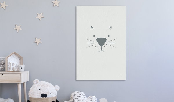 Kunstdruck auf Leinwand 'Cat's Face Vertical'