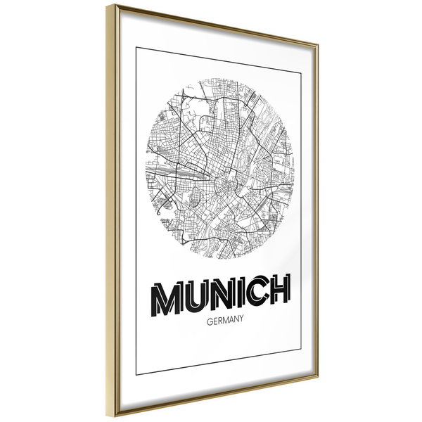 Poster 'City Map: Munich (Round)'