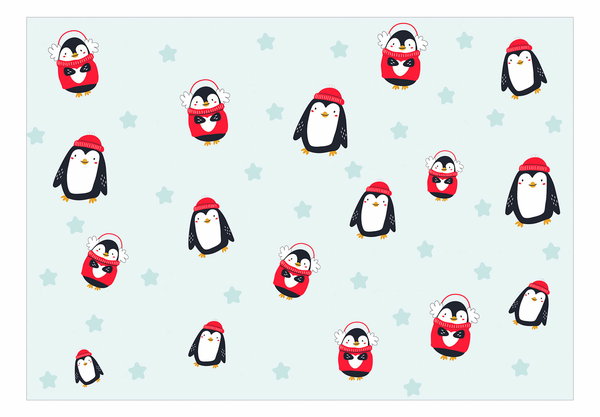 Selbstklebende Tapete 'Brawling Penguins'