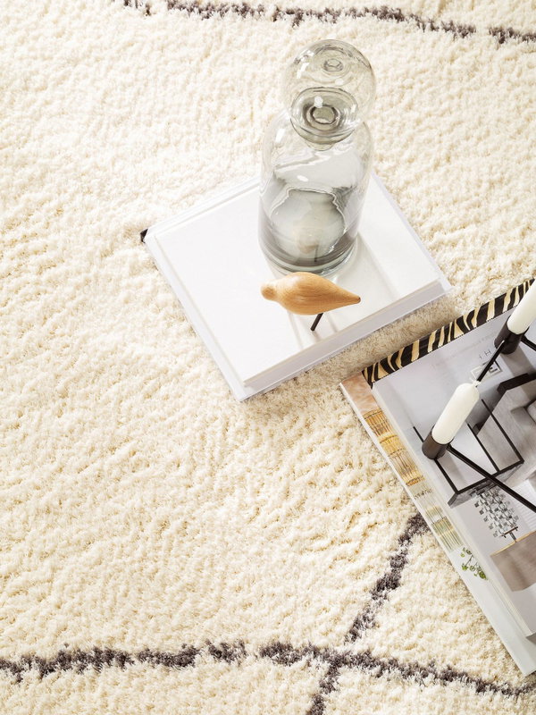 Design Hochflorteppich Benno Beige