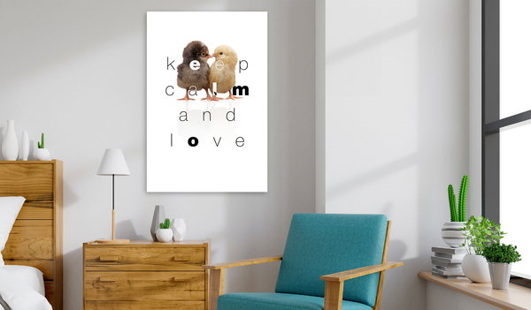 Kunstdruck auf Leinwand 'Keep Calm and Love Vertical'