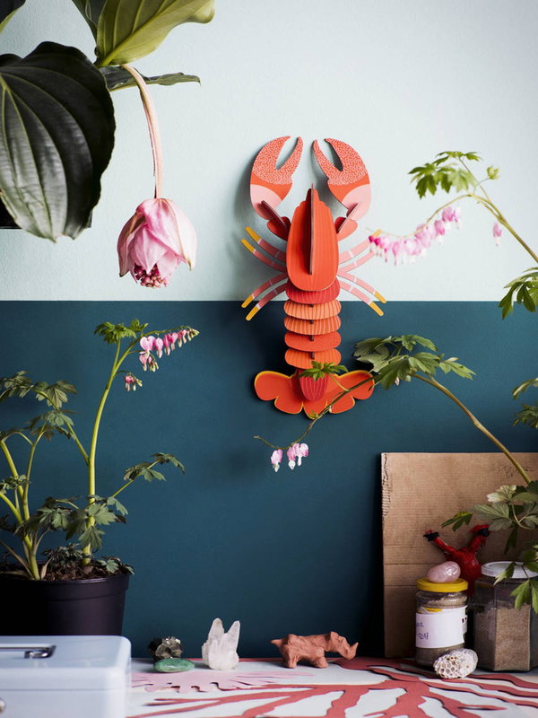 Wanddeko Papier 'Karmesinroter Hummer'