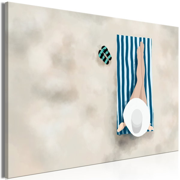 Cuadro impreso sobre lienzo 'Lady on the Beach Wide'