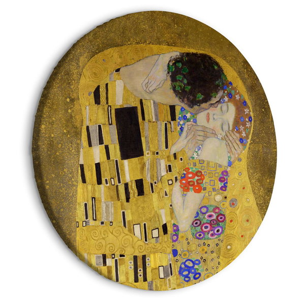 Pintura redonda 'Klimt's The Kiss'