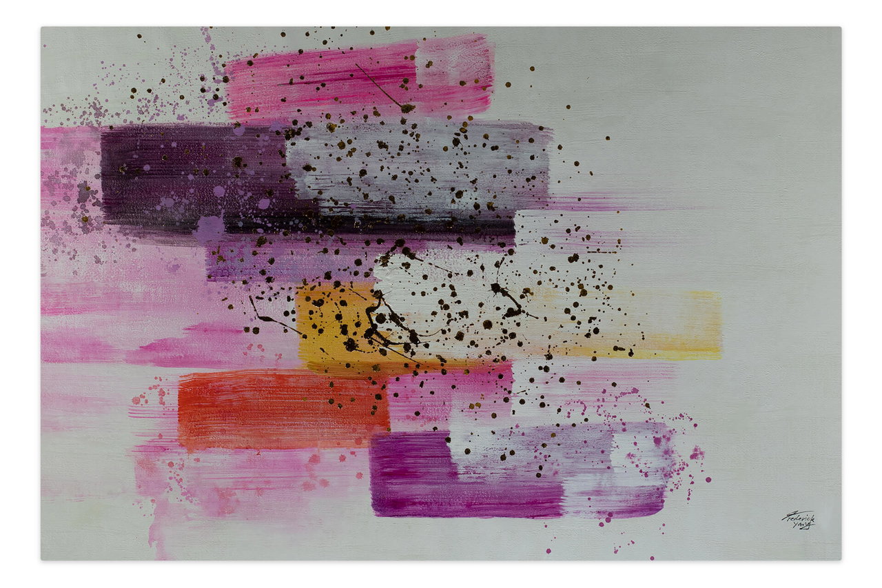 Olieverf schilderijen 'Spring Facets' | Handgeschilderd unicum 180x120cm komt in de ruimte goed tot zijn recht.
