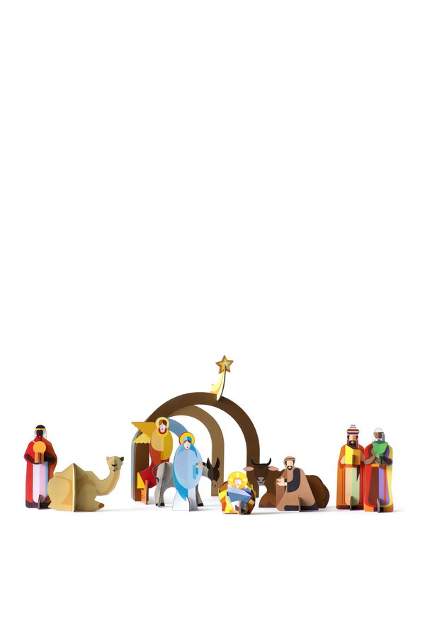Rzeźby z papieru 'Colorful Nativity Set'