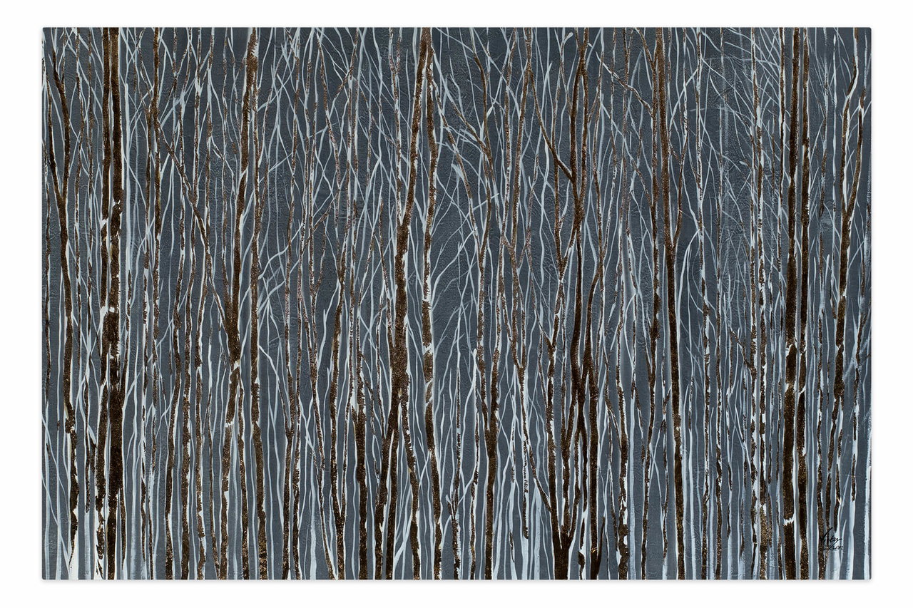 XXL Olieverf schilderijen 'Secrets of Forest' | Handgeschilderd unicum komt in de ruimte goed tot zijn recht.