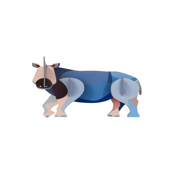 Wall deco 3d of cardboard 'Colorful Rhino'