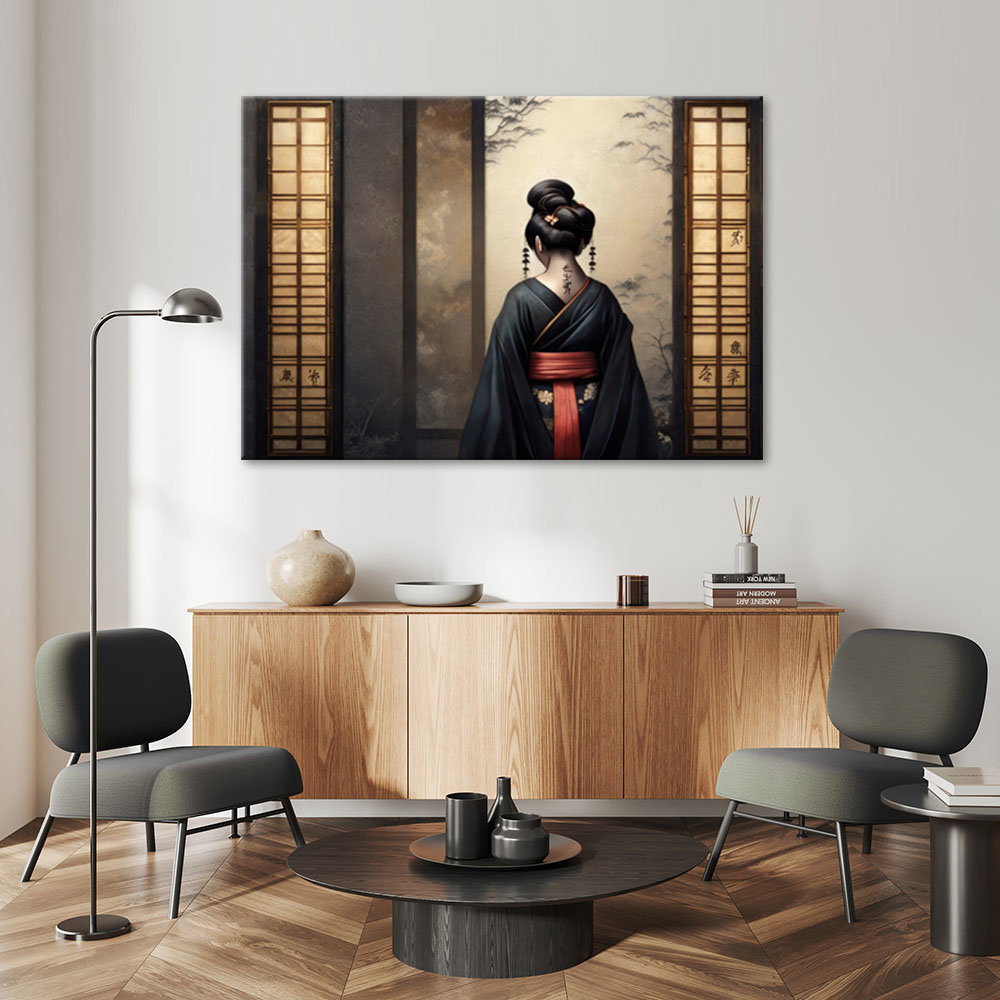 Canvas Poster 'Geisha's Evening Grace'