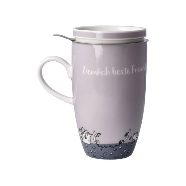 Goebel Teetasse mit Sieb und Deckel 'Freundinnen'