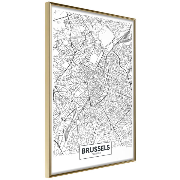 Poster 'City map: Brussels'