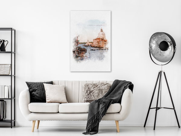 Kunstdruck auf Leinwand 'Watercolour Venice Vertical'