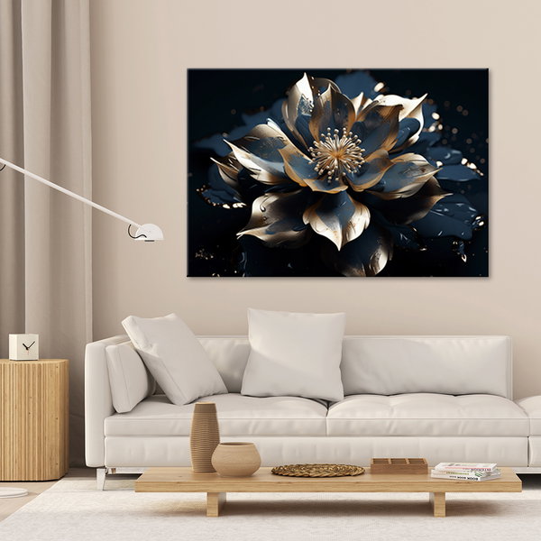 Kunstdruck auf Leinwand 'Elegant Metallic Flower'