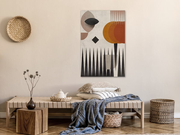 Kunstdruck auf Leinwand 'Sun Behind the Mountains Vertical'