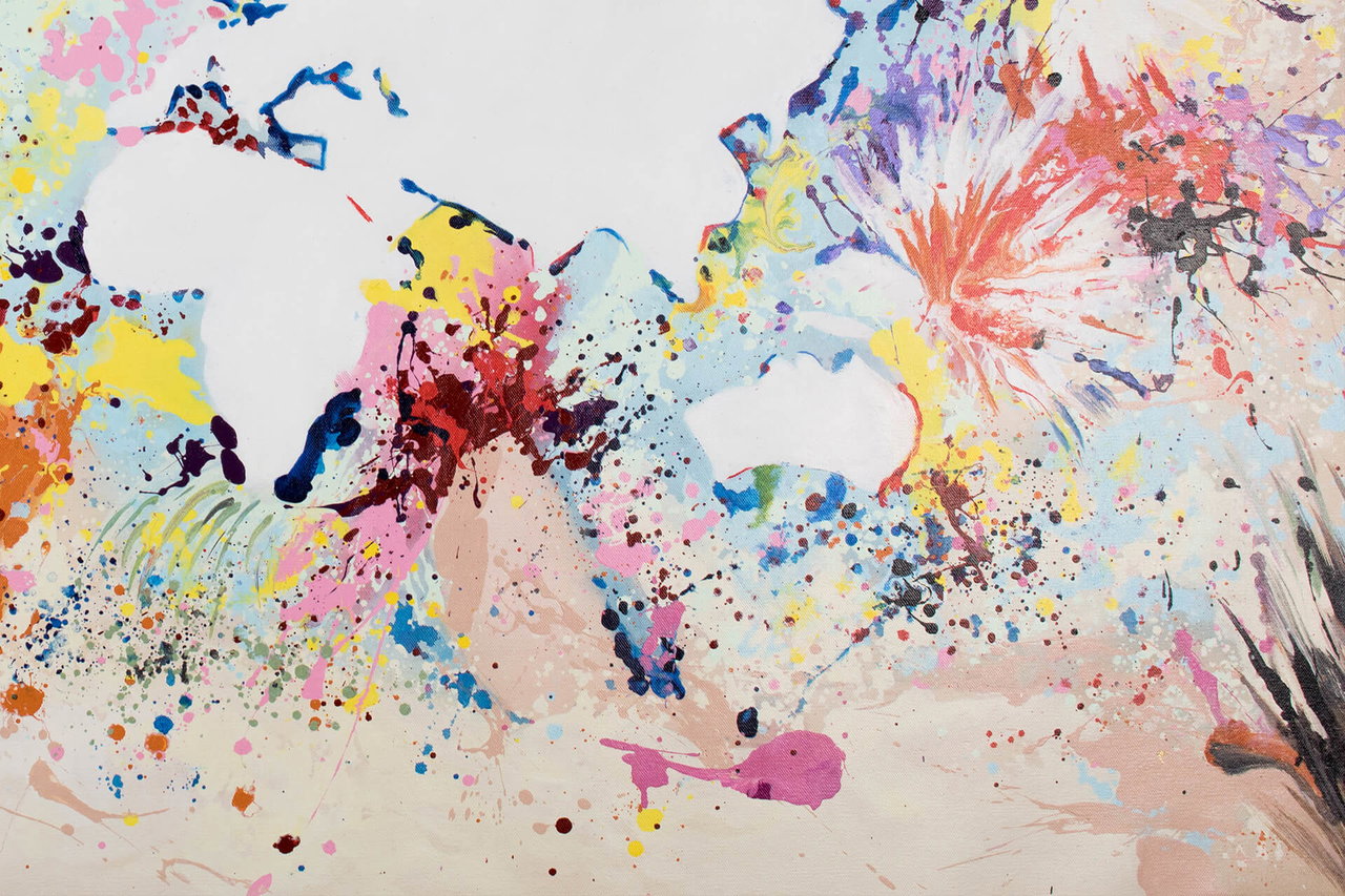 XXL Olieverf schilderijen 'Sea of Colours' | Handgeschilderd unicum komt in de ruimte goed tot zijn recht.