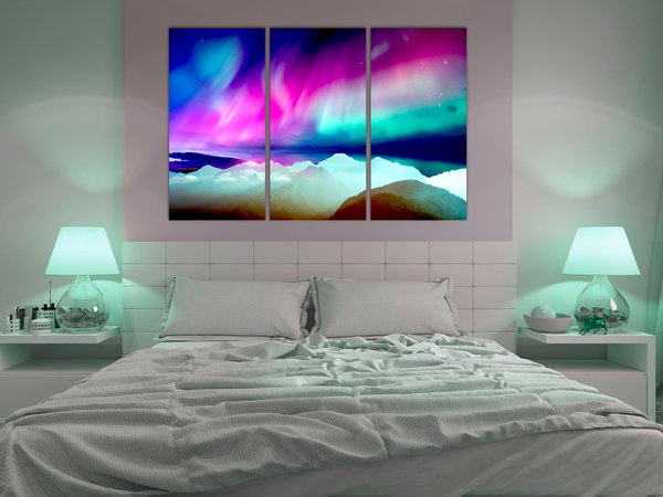 Kunstdruck auf Leinwand 'Wonderful Aurora (3-teilig)'