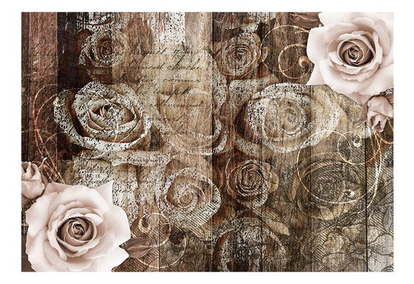 Tapete 'Old Wood &amp; Roses'