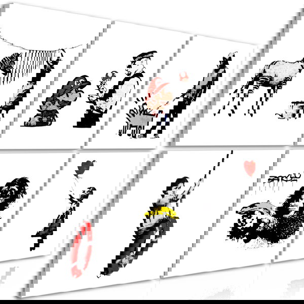 Art print on canvas 'Banksy Style (6 Parts)'