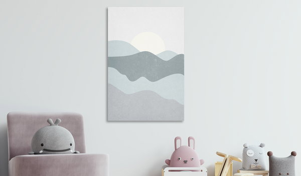 Kunstdruck auf Leinwand 'Sun Over Mountains Vertical'