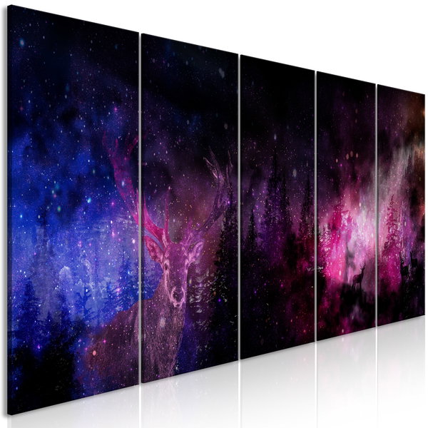 Umjetnički print na platnu 'Deer Galaxy (5 Parts) Narrow'