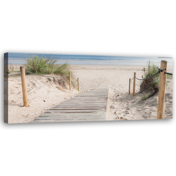 Kunstdruck auf Leinwand 'Beach with Coastal Grasses 5'