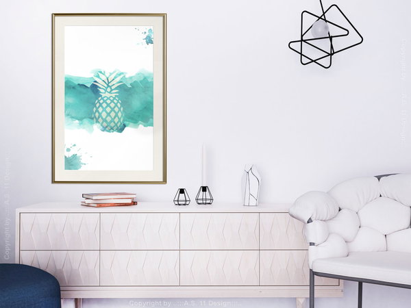 Poster 'Pineapple in Watercolours'