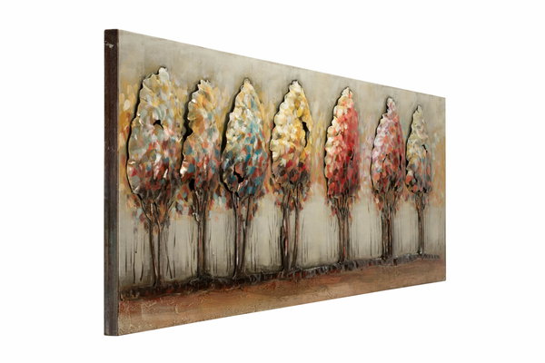 Metallbild 3D 'Bunte Allee' 150x50x4cm