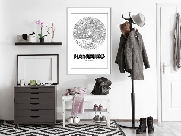 Poster 'City Map: Hamburg (Round)'