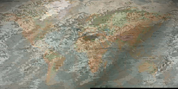 Carta da parati 'Old Map' 500x250cm
