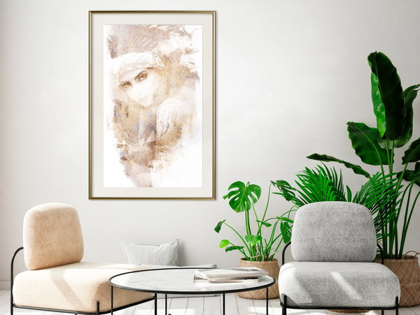 Poster 'Mysterious Look (Beige)'