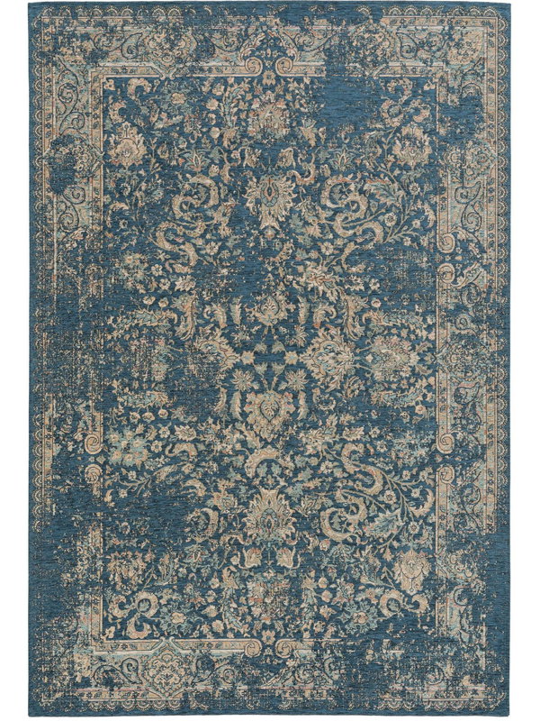Design Flachgewebeteppich Frencie Blau