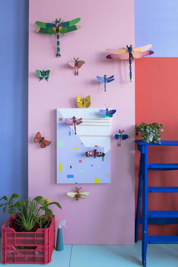 Wanddeko Papier 'Rubinlibelle'