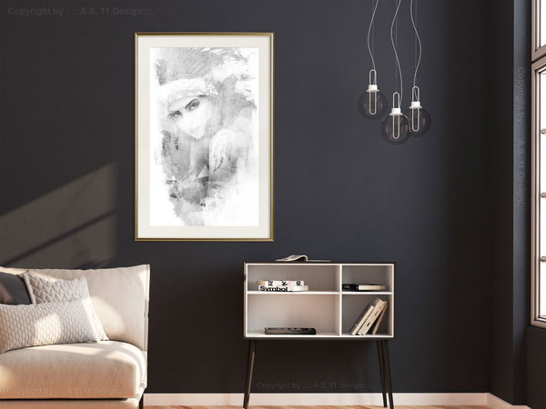 Poster 'Mysterious Look (Grey)'