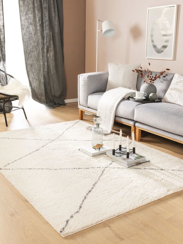 Design Hochflorteppich Benno Beige