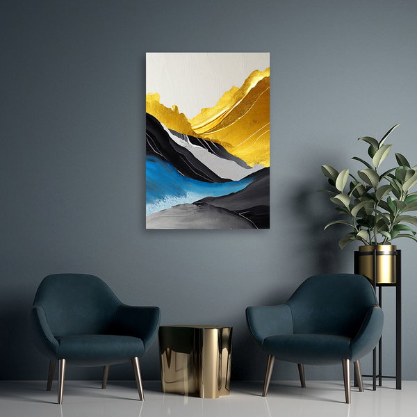 Kunstdruck auf Leinwand 'Golden Peaks 3'