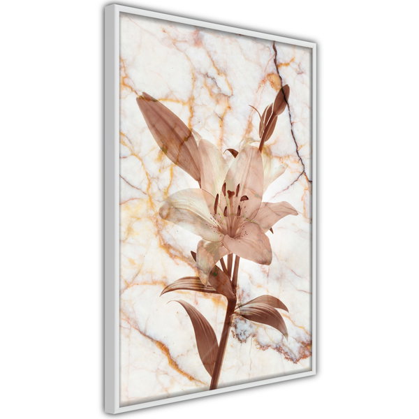 Poster 'Lily on Marble Background'