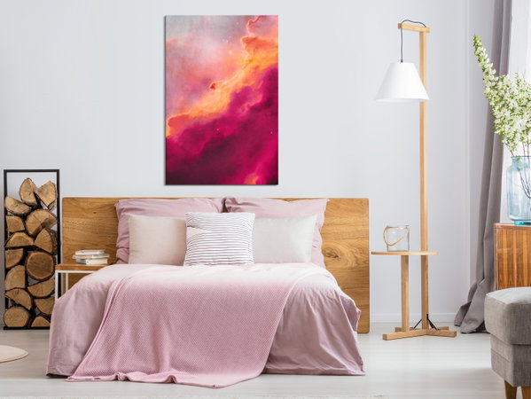 Kunstdruck auf Leinwand 'Pink Nebula Vertical'