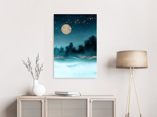 Kunstdruck auf Leinwand 'Hazy Moon Vertical'