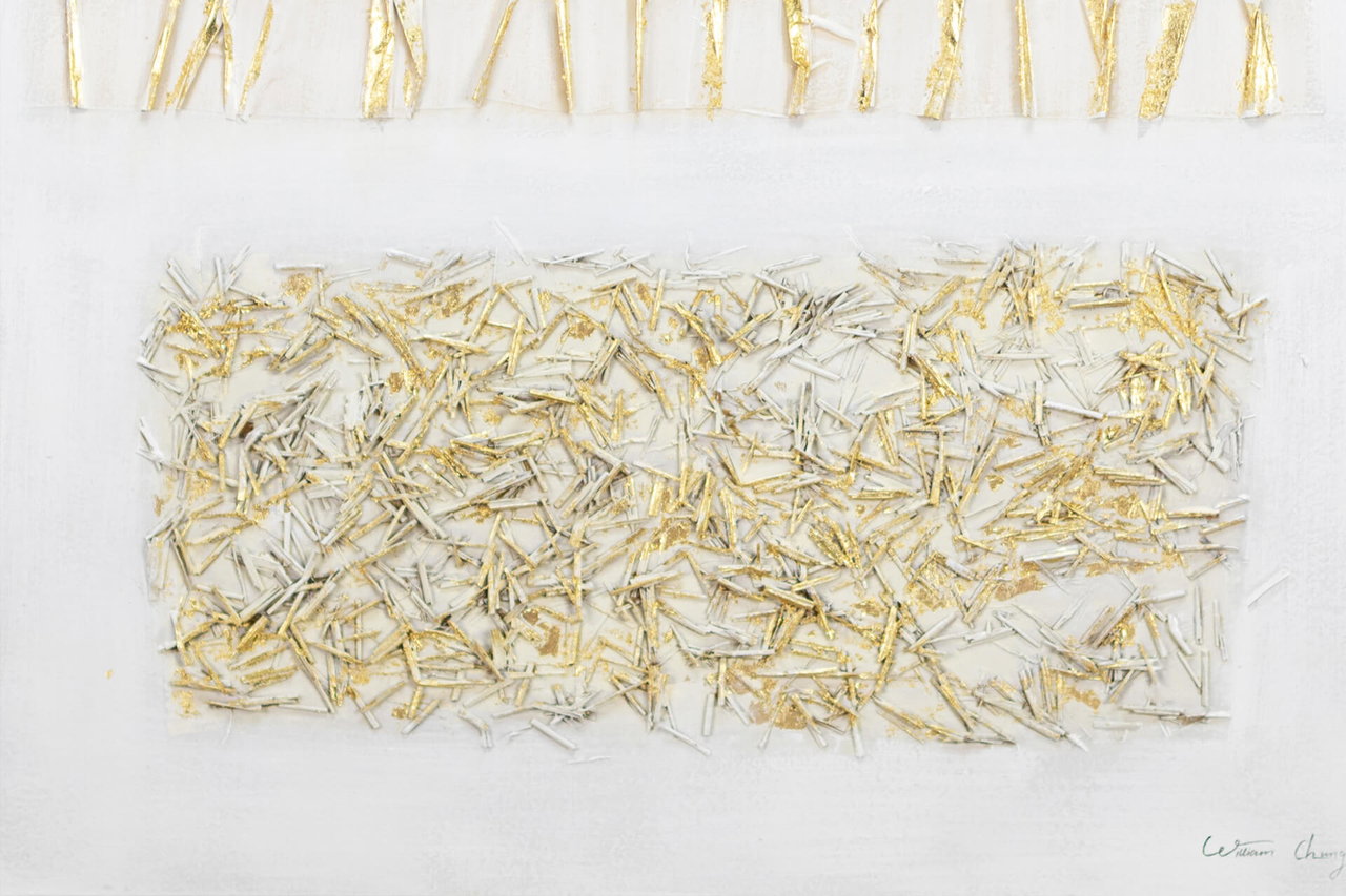 Handgeschilderd schilderij 'Golden Seed' 80x120cm | incl. certificaat van echtheid in de ruimte.