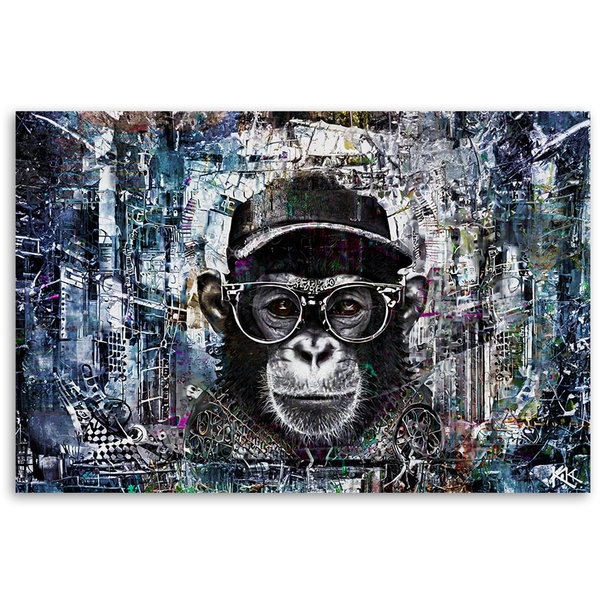 Kunstdruck auf Leinwand 'Cyber Simian Sentinel 3'
