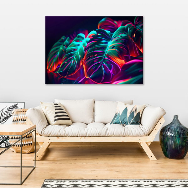 Kunstdruck auf Leinwand 'Neon Jungle 3'