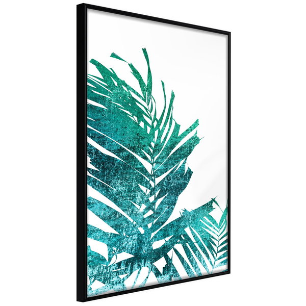 Poster 'Teal Palm on White Background'