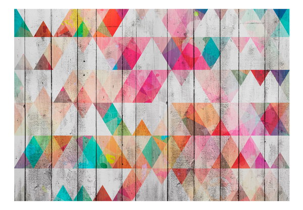 Selbstklebende Tapete 'Rainbow Triangles'