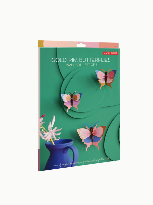 Wanddeko Papier 'Gedämpftes Flügel-Trio'