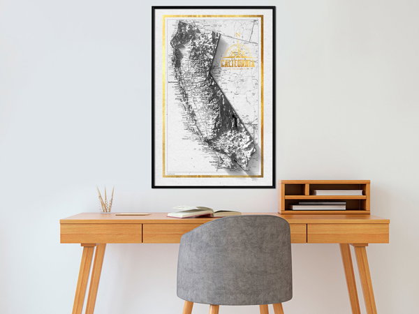 Poster 'Raised Relief Map: California'