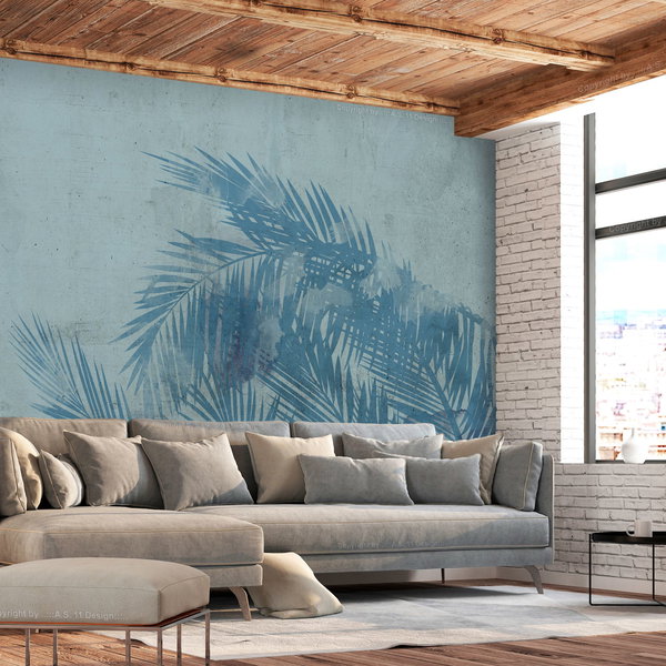Papel de parede 'Palm Trees in Blue'