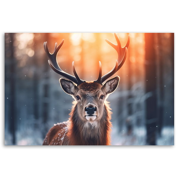 Kunstdruck auf Leinwand 'Deer Look'