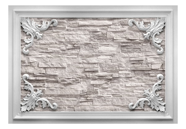 Tapete 'Brick in the Frame (Beige)'
