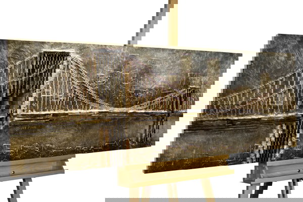 Obra de arte tradicional tallada en madera