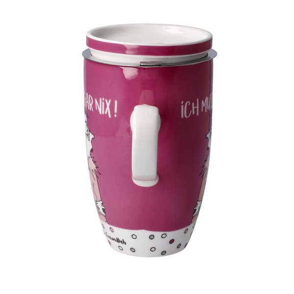 Goebel Teetasse mit Sieb und Deckel 'Gar Nix'